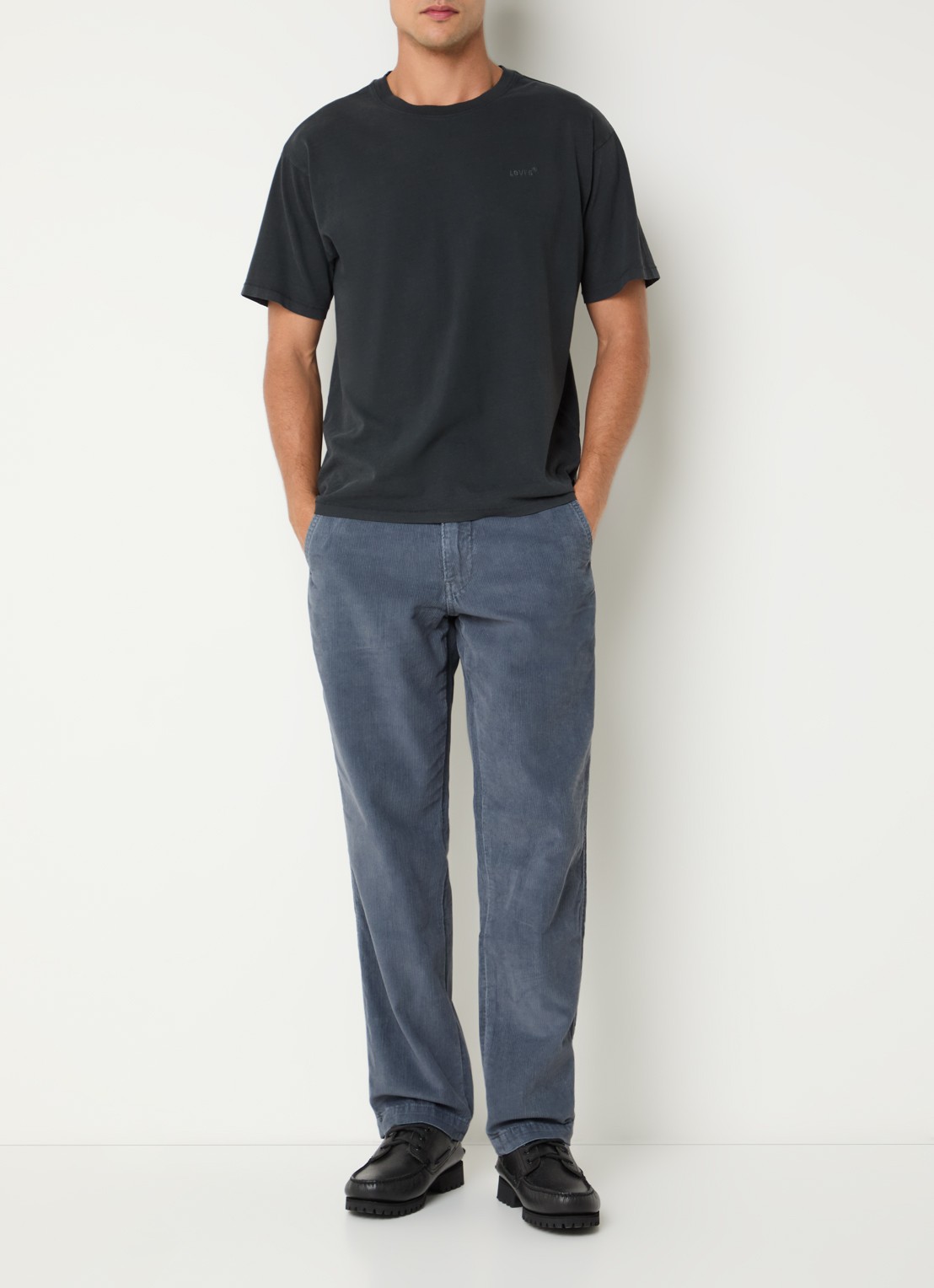 Levi's Straight fit jeans met gekleurde wassing en structuur - voorkant 2 staalblauw