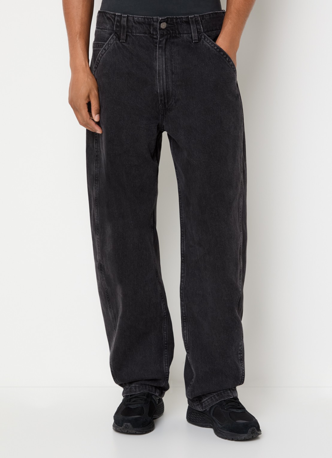 Levi's Straight fit jeans met gekleurde wassing - detail zwart