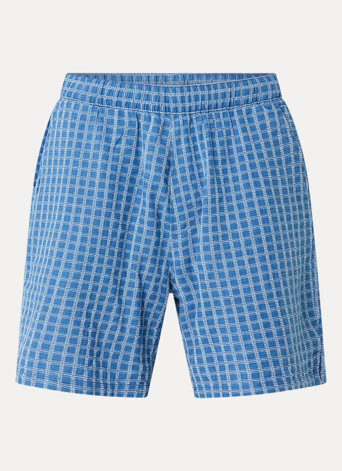 Levi's Straight fit korte broek met ruitdessin - voorkant 2 blauw