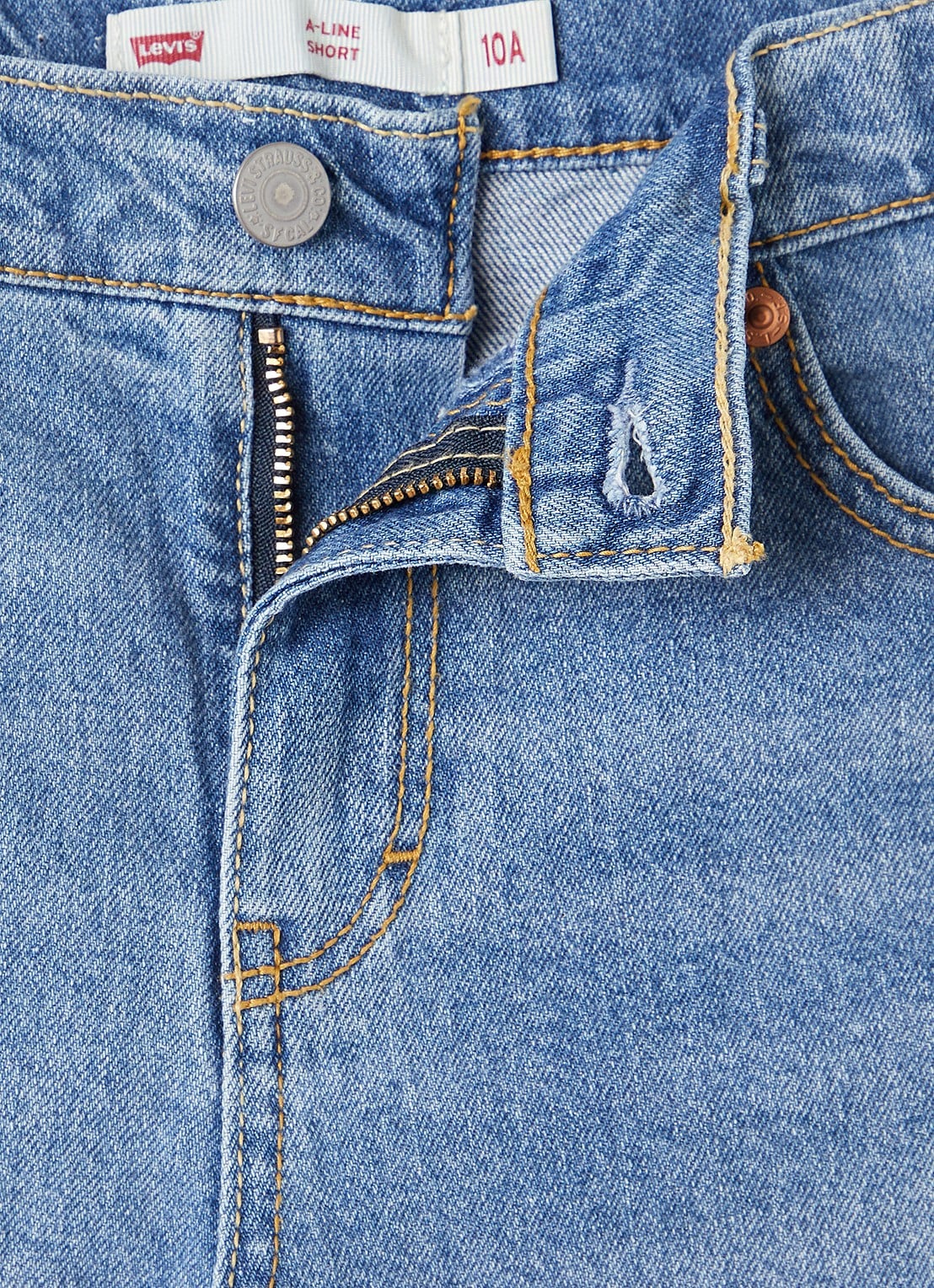 Levi's Straight fit korte broek van denim  - detail 3 blauw