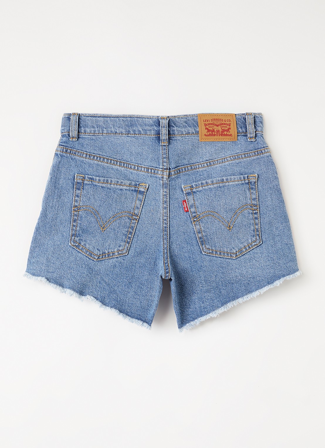 Levi's Straight fit korte broek van denim  - voorkant 2 blauw