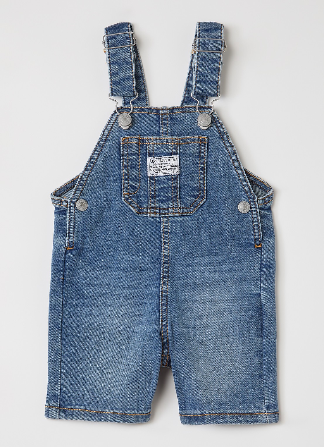 Levi's Straight fit tuinbroek met logo - voorkant 2 indigo