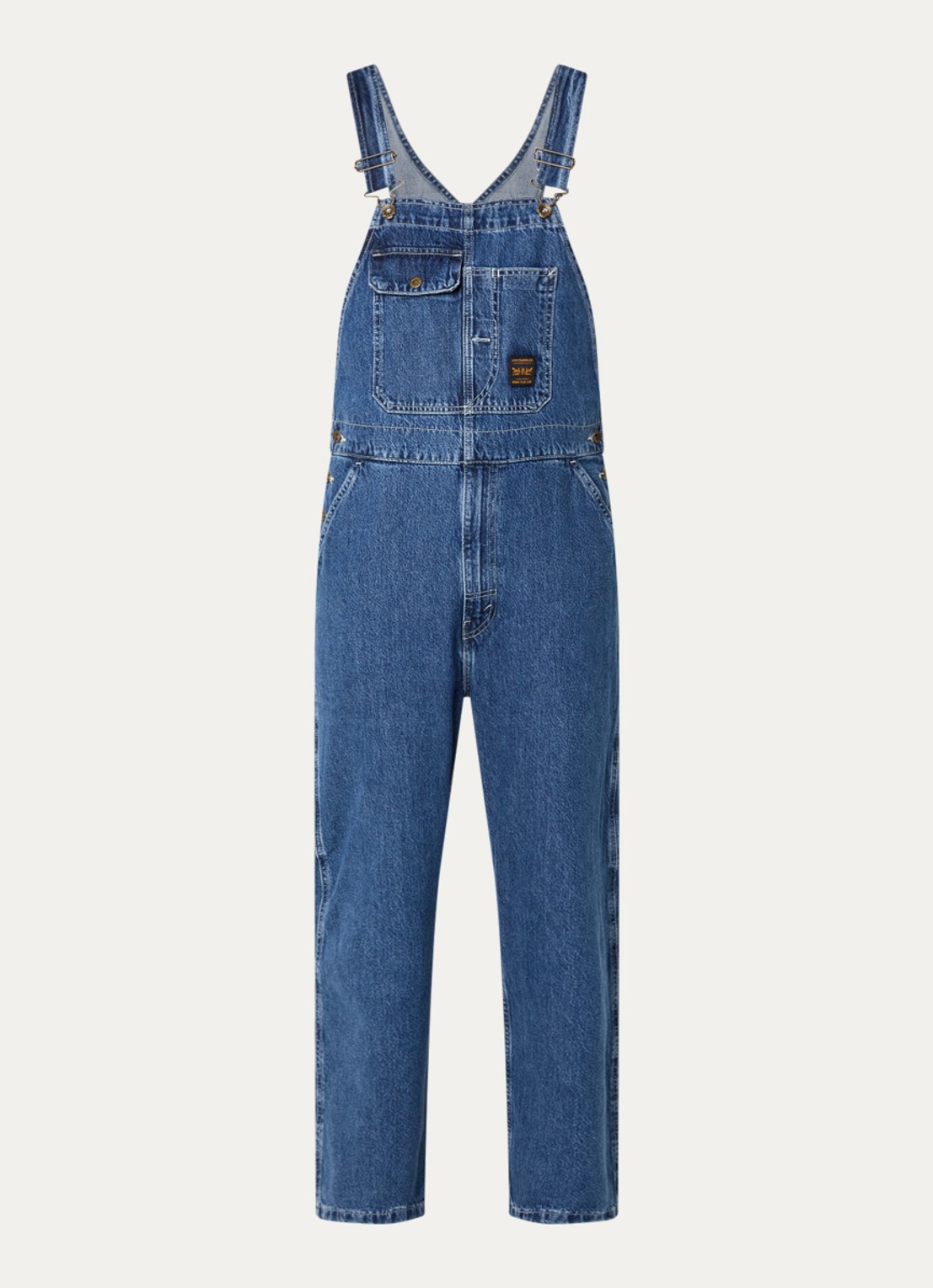 Levi's Straight fit tuinbroek van denim - voorkant 3 indigo