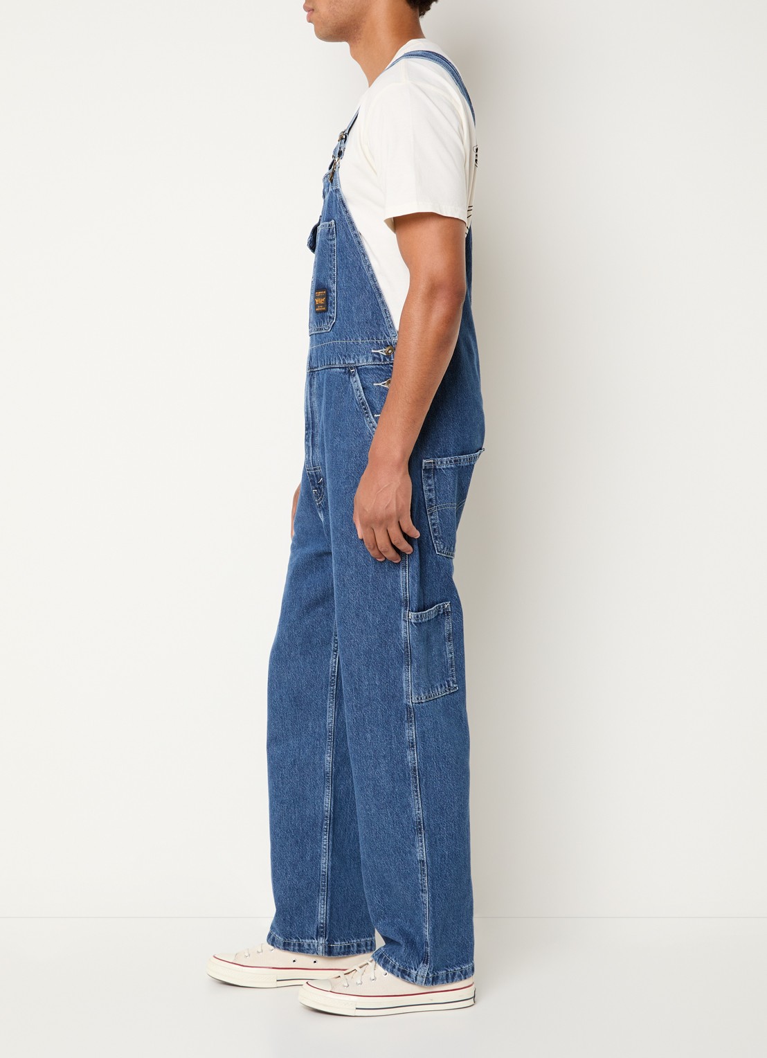 Levi's Straight fit tuinbroek van denim - voorkant 4 indigo