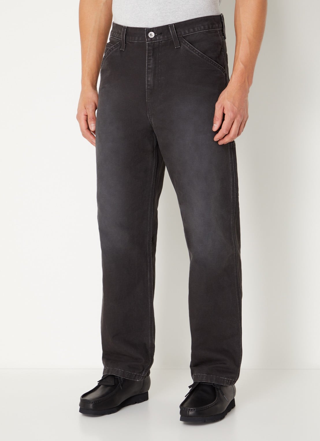 Levi's Straight leg jeans met gekleurde wassing - detail zwart