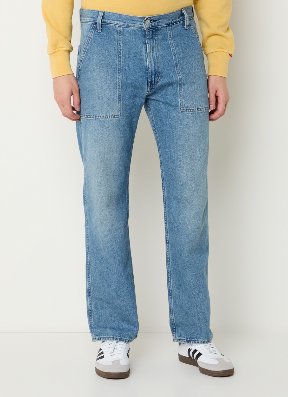Levi's Straight leg jeans met medium wassing en steekzakken - detail 4 indigo