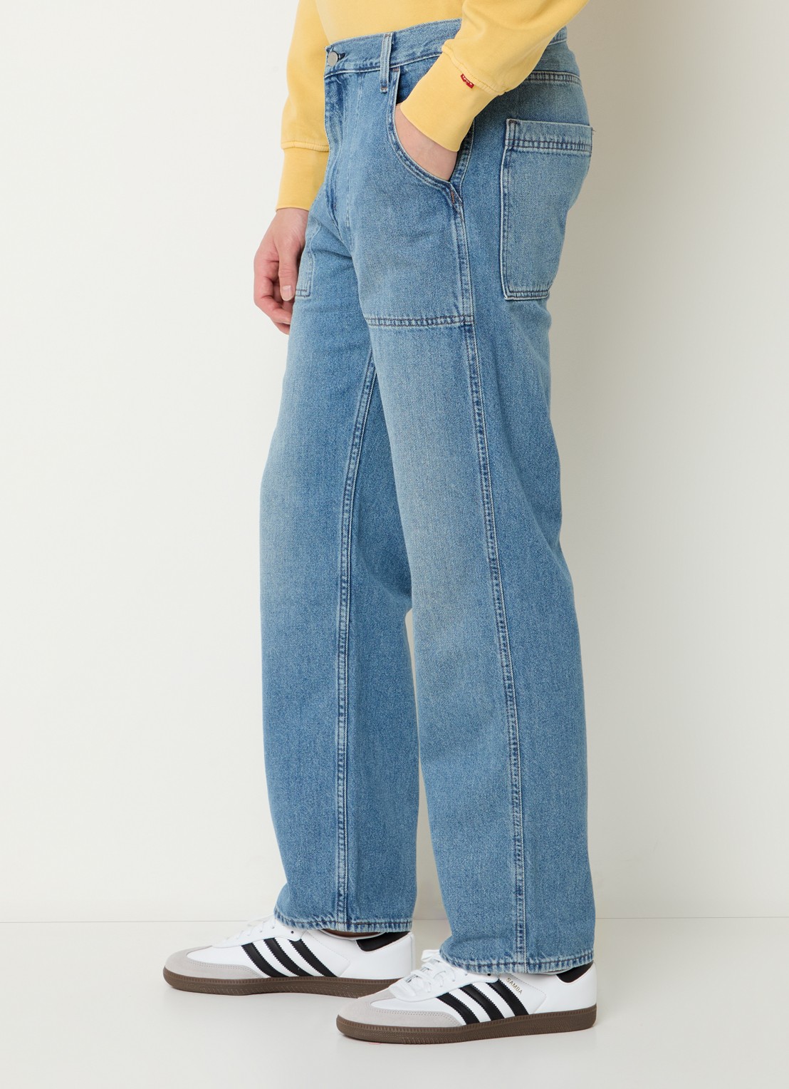 Levi's Straight leg jeans met medium wassing en steekzakken - detail 5 indigo