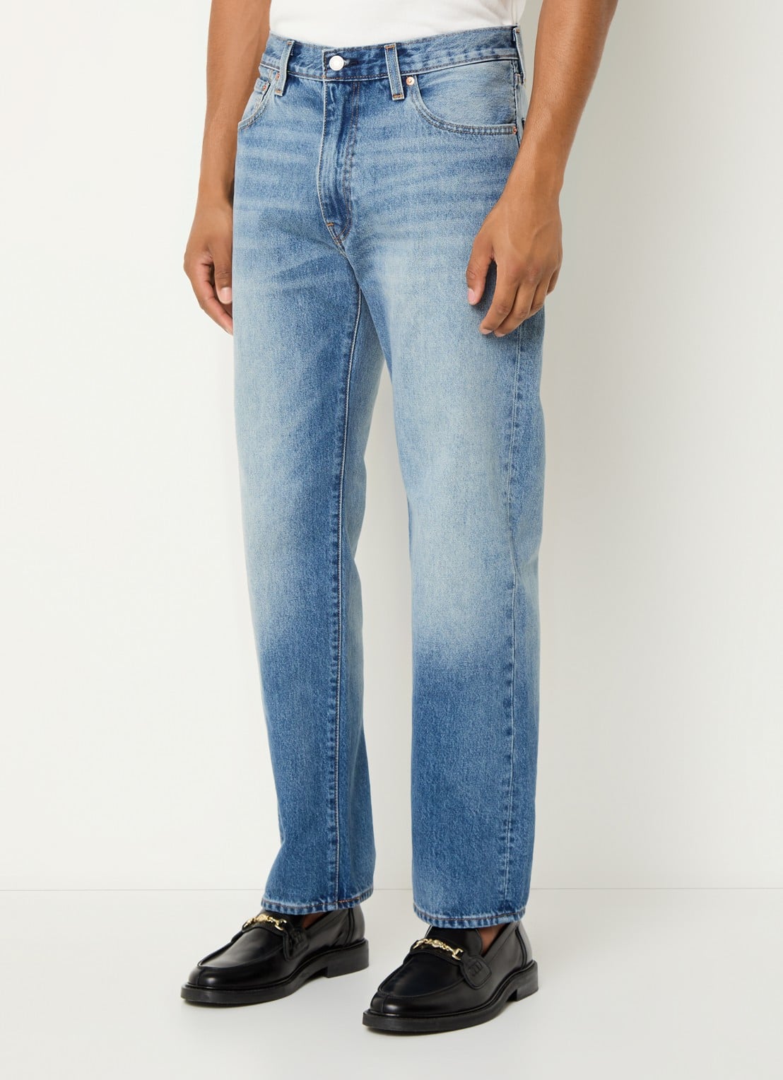 Levi's Straight leg jeans met medium wassing - detail 3 indigo