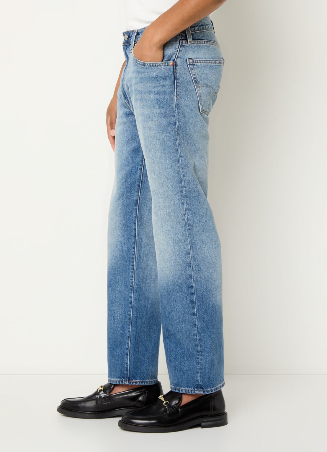 Levi's Straight leg jeans met medium wassing - detail 4 indigo