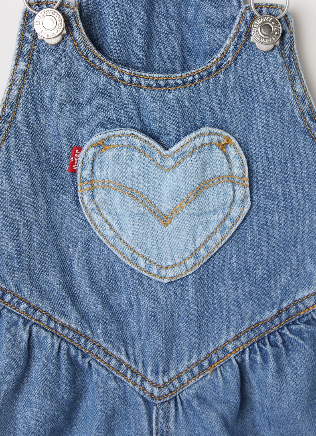 Levi's Straight leg tuinbroek van denim - detail 3 indigo