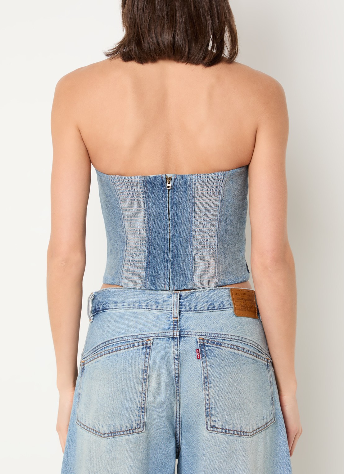 Levi's Strapless top van denim - achterkant 3 indigo