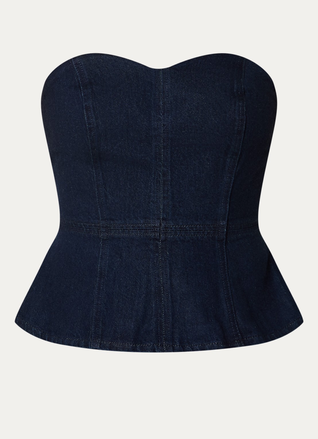 Levi's Strapless top van denim - voorkant 2 blauw