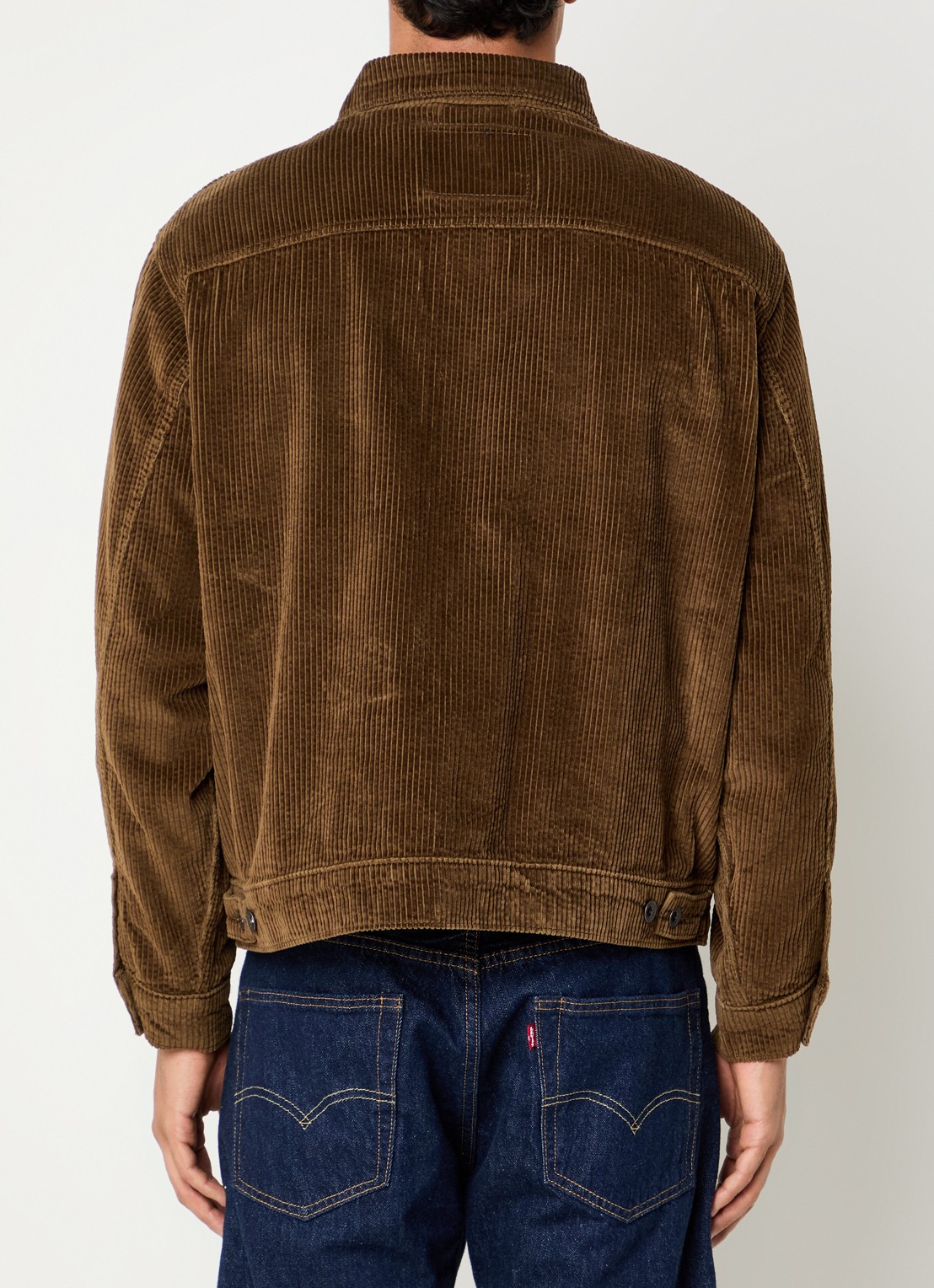 Levi's Sunrise overshirt met steekzakken - achterkant bruin