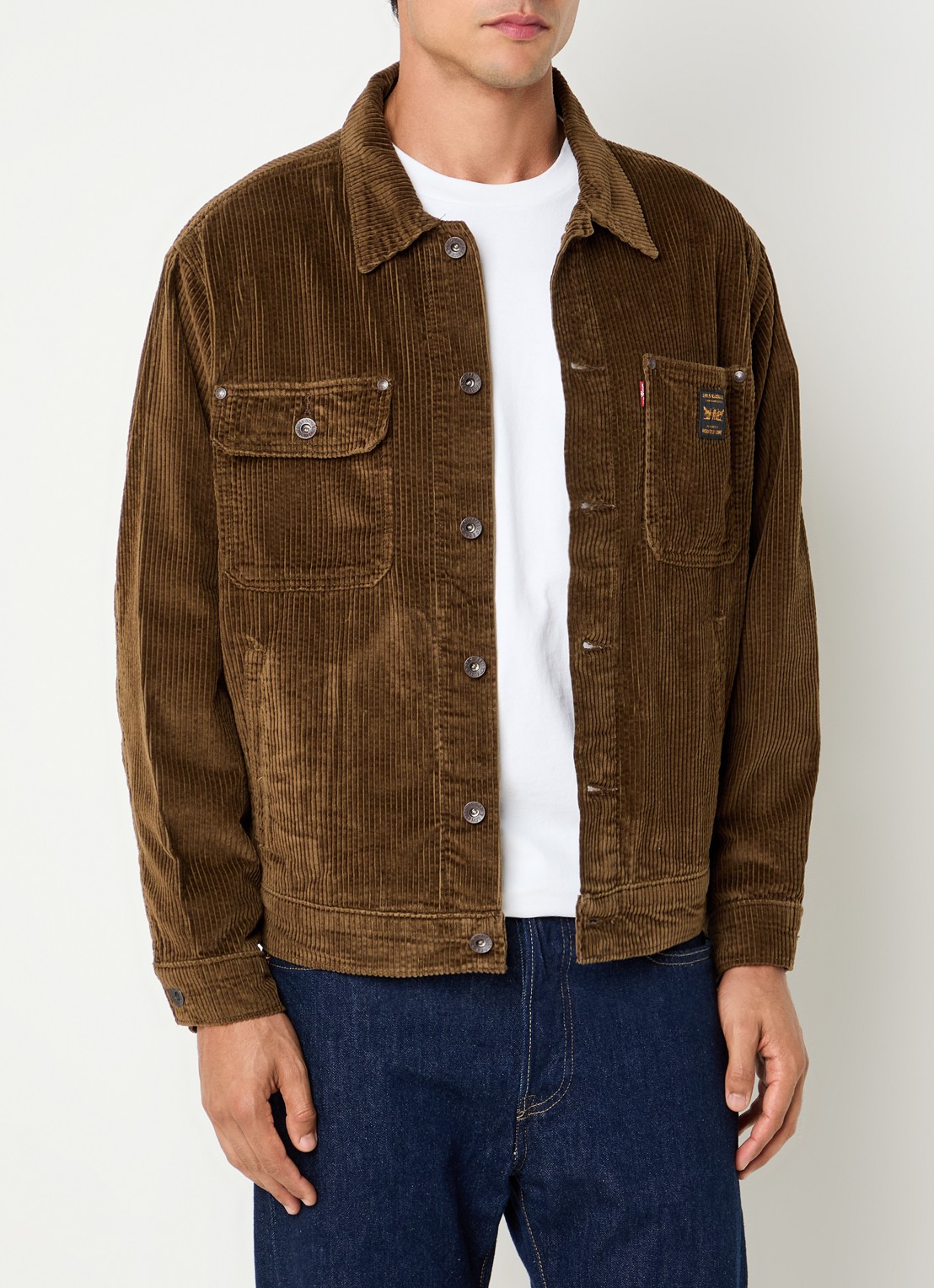 Levi's Sunrise overshirt met steekzakken - detail 4 bruin