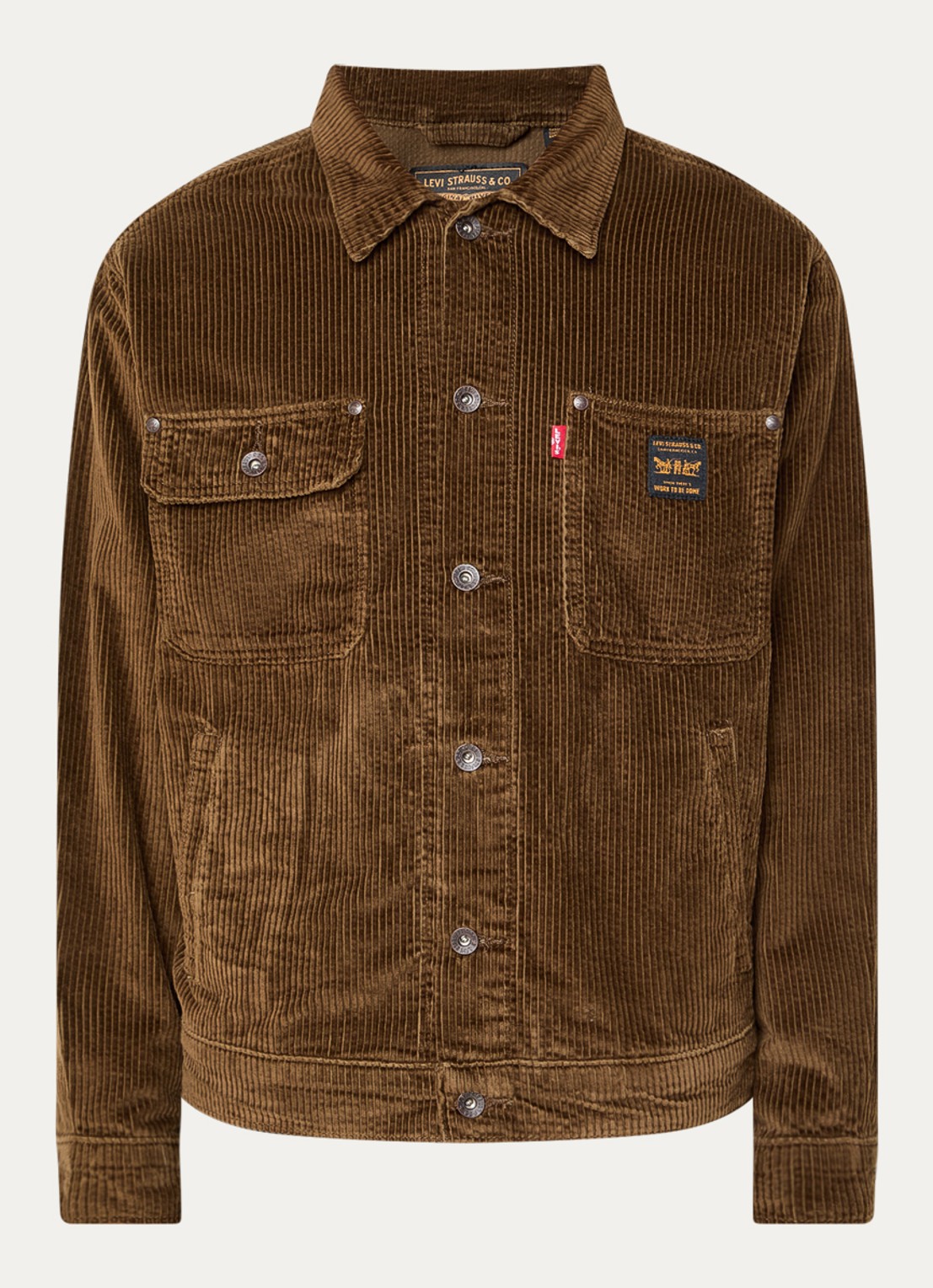 Levi's Sunrise overshirt met steekzakken - voorkant 2 bruin