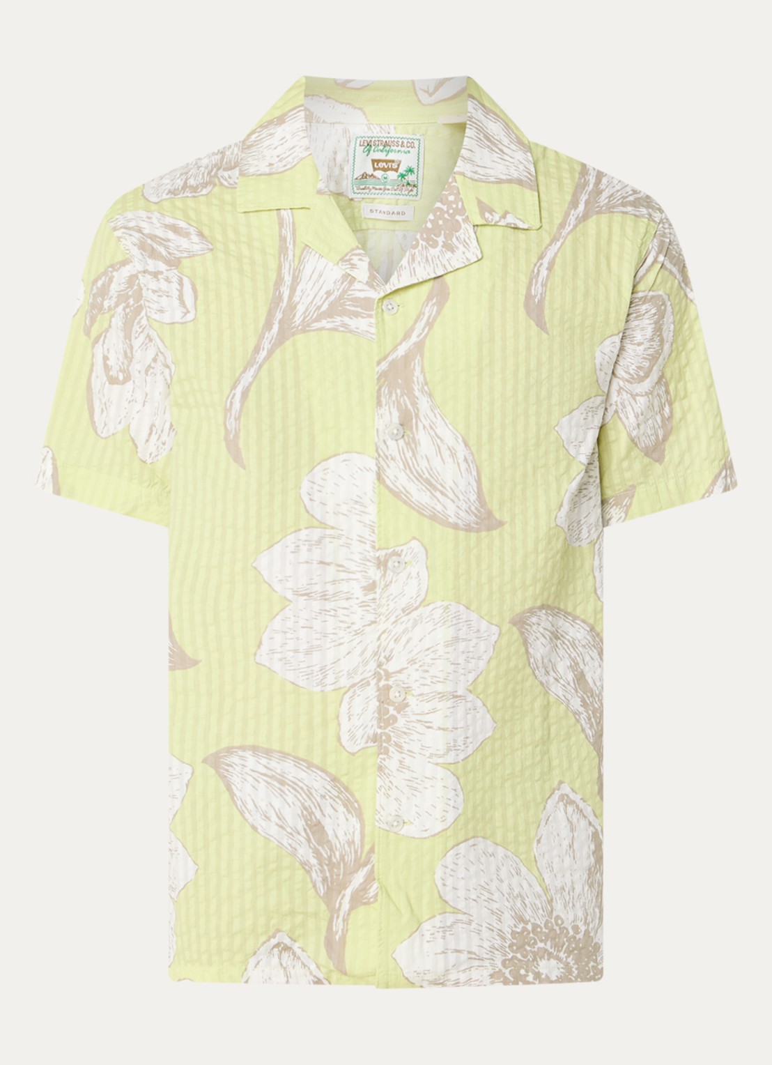 Levi's Sunset Camp regular fit overhemd met bloemenprint en structuur - voorkant lime