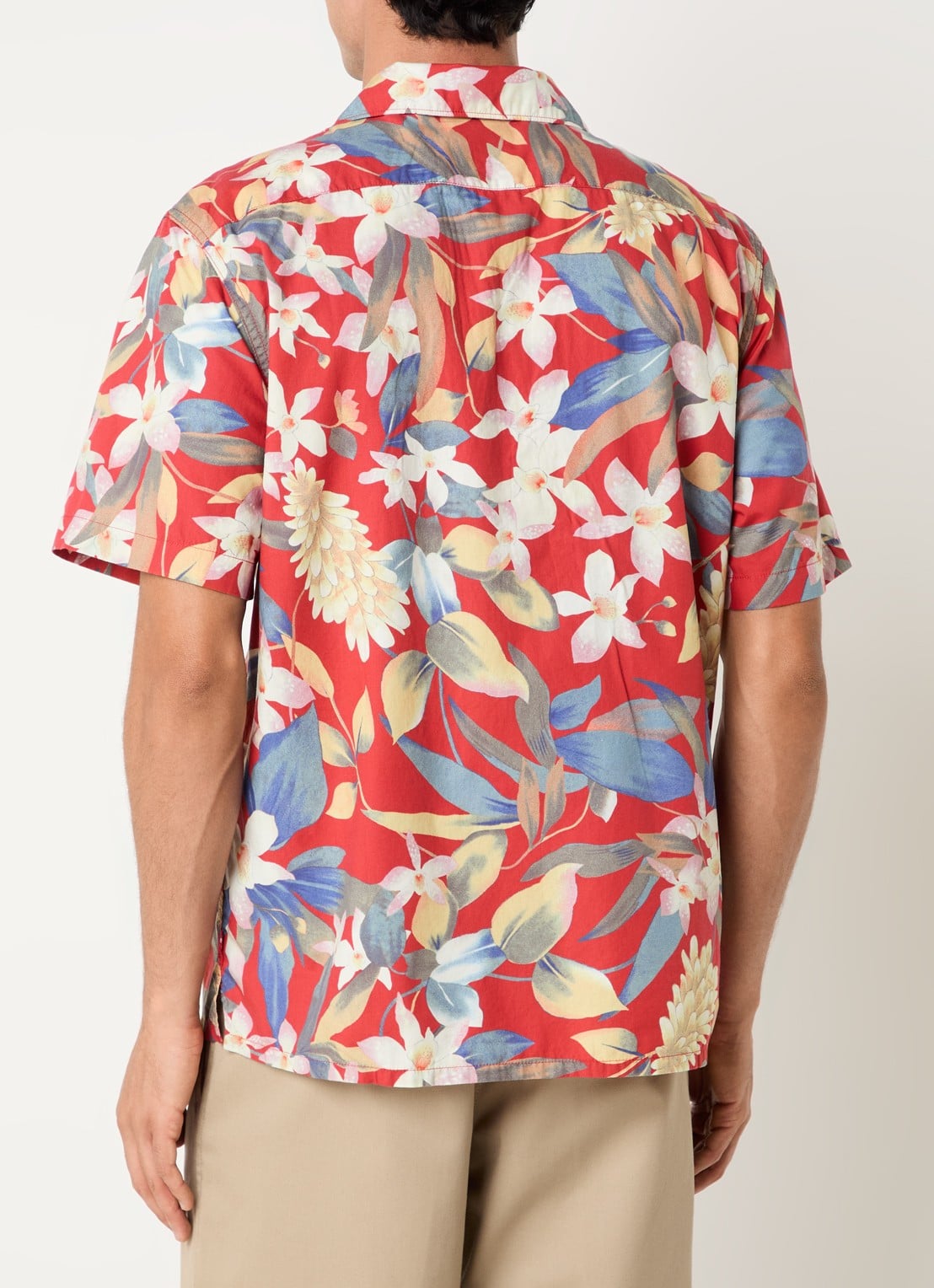 Levi's Sunset Camp regular fit overhemd met bloemenprint - achterkant vuurrood