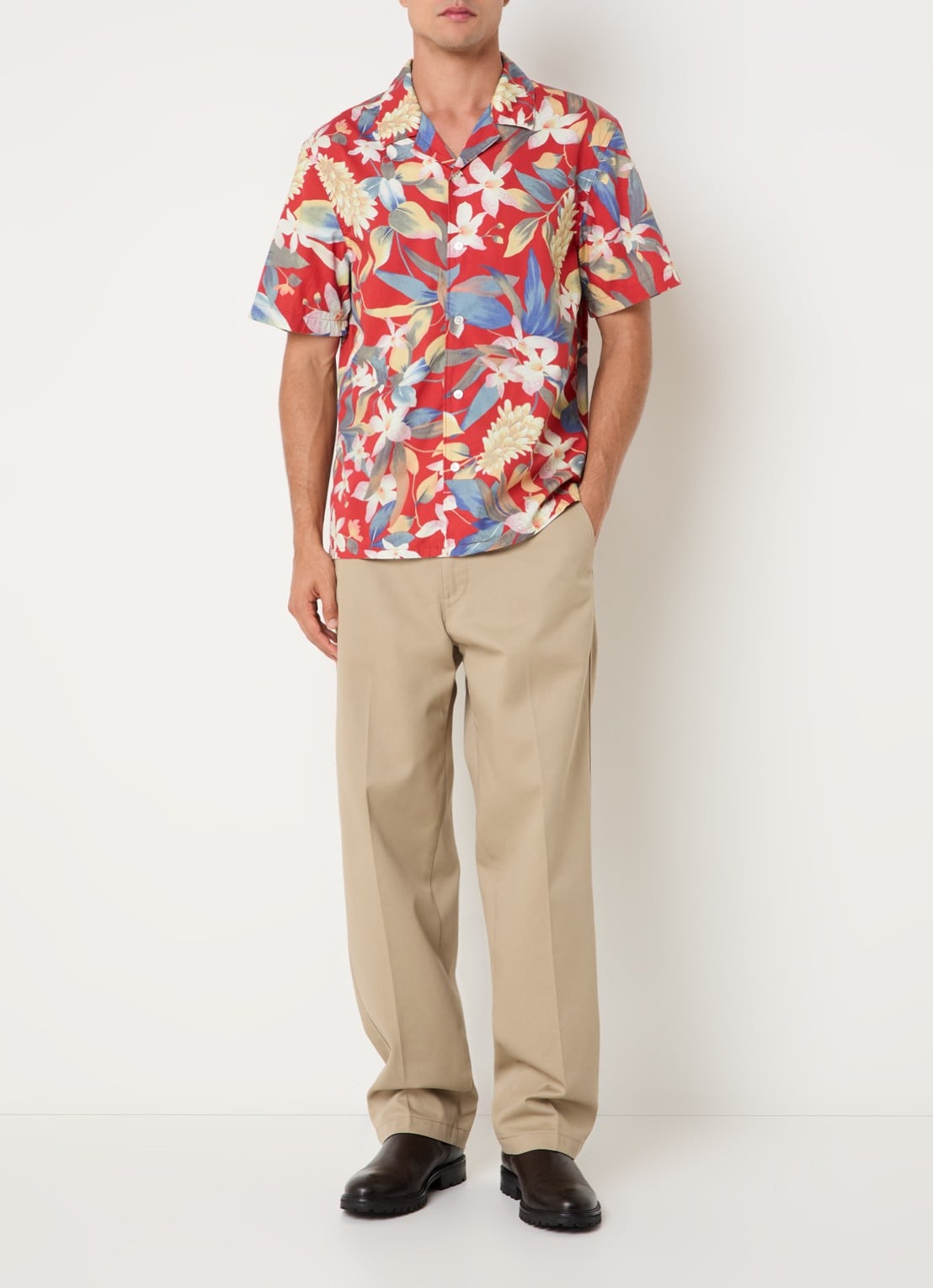Levi's Sunset Camp regular fit overhemd met bloemenprint - voorkant 4 vuurrood