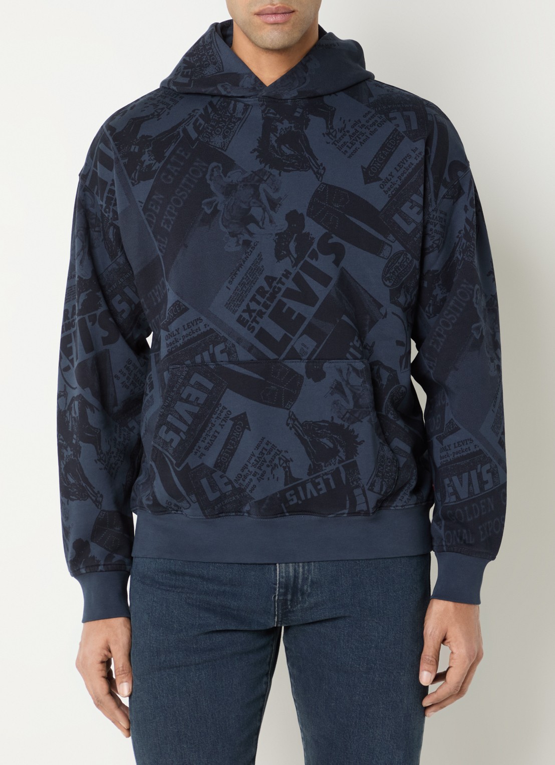 Levi's Sunset hoodie met print - detail donkerblauw