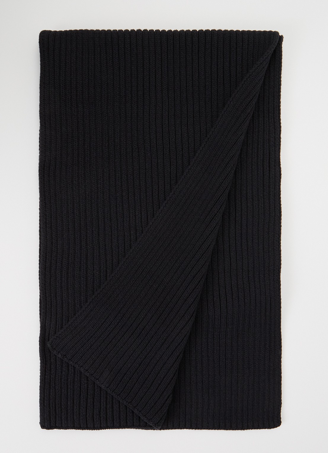 Levi's Sunset ribgebreide sjaal 190 x 35 cm - voorkant antraciet