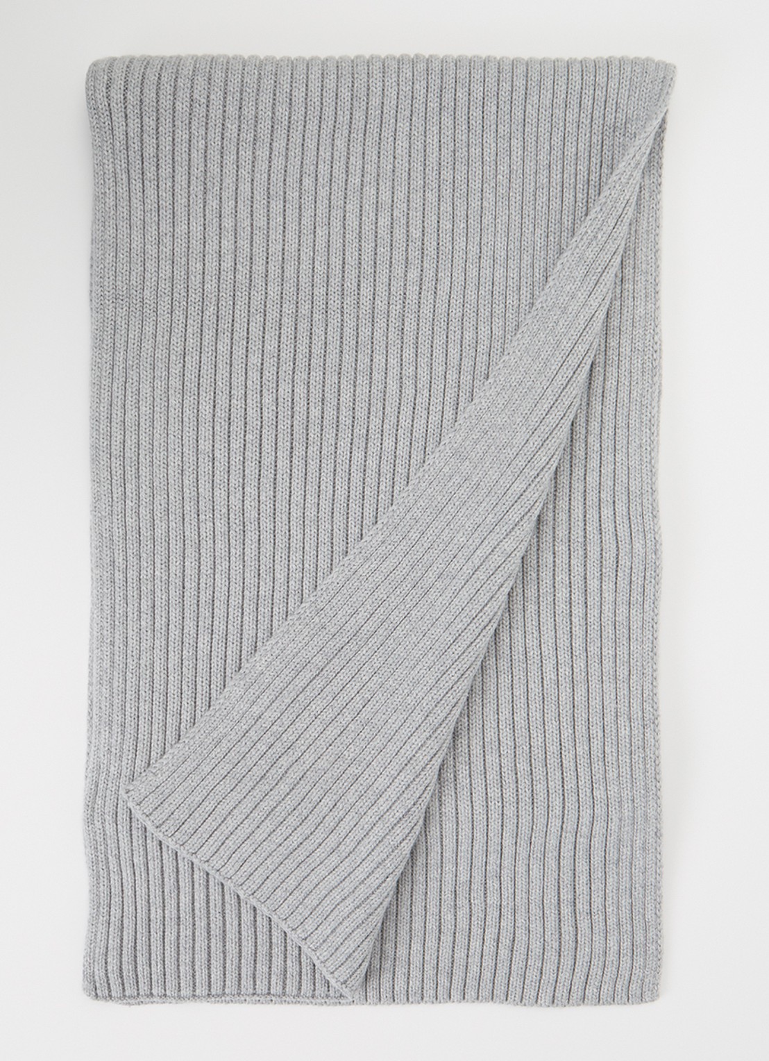 Levi's Sunset ribgebreide sjaal 190 x 35 cm - voorkant grijs