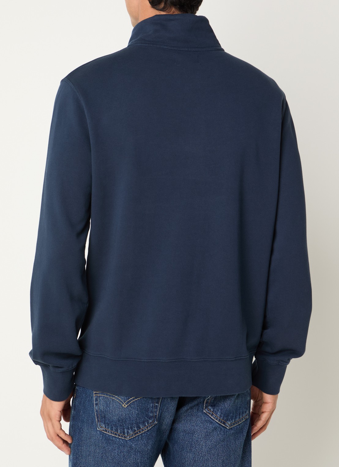 Levi's Sweater met halve rits en logoborduring - achterkant 3 donkerblauw