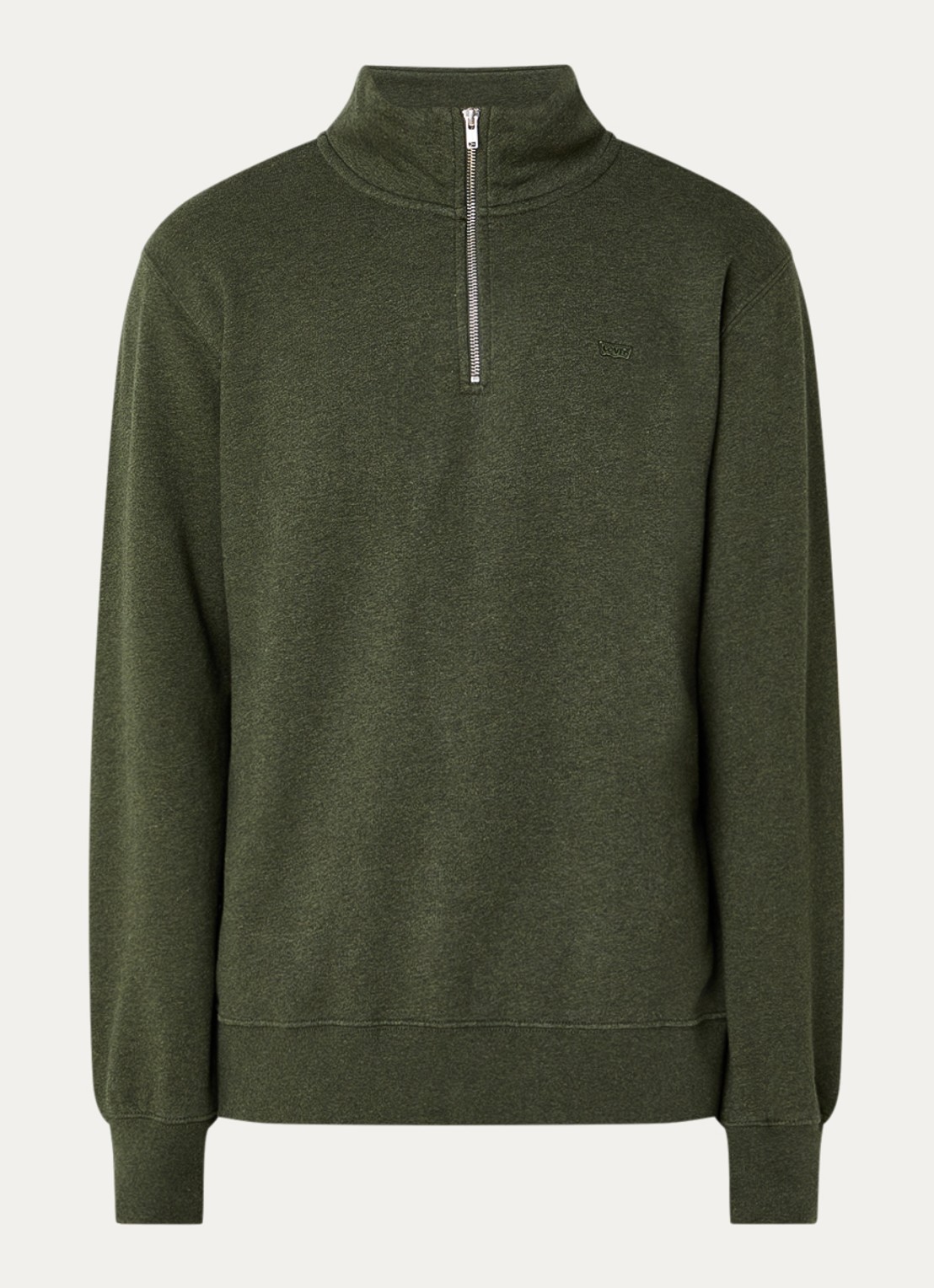 Levi's Sweater met halve rits - voorkant 2 legergroen