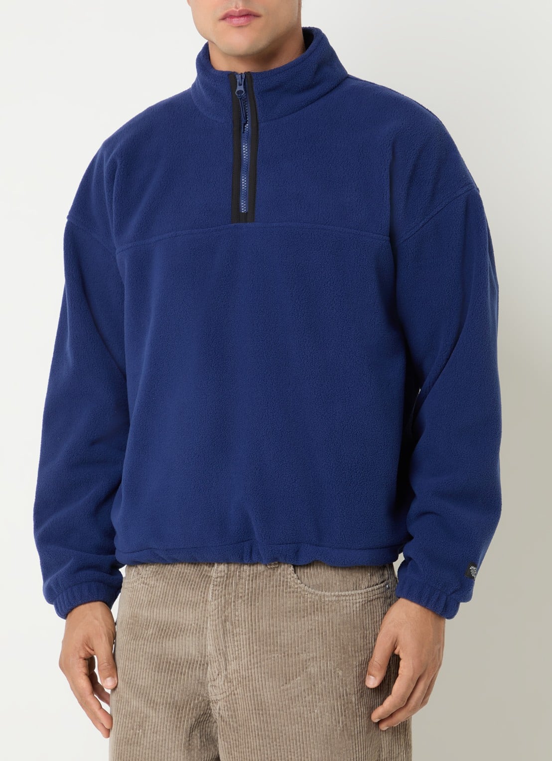 Levi's Sweater met halve rits - detail royalblauw