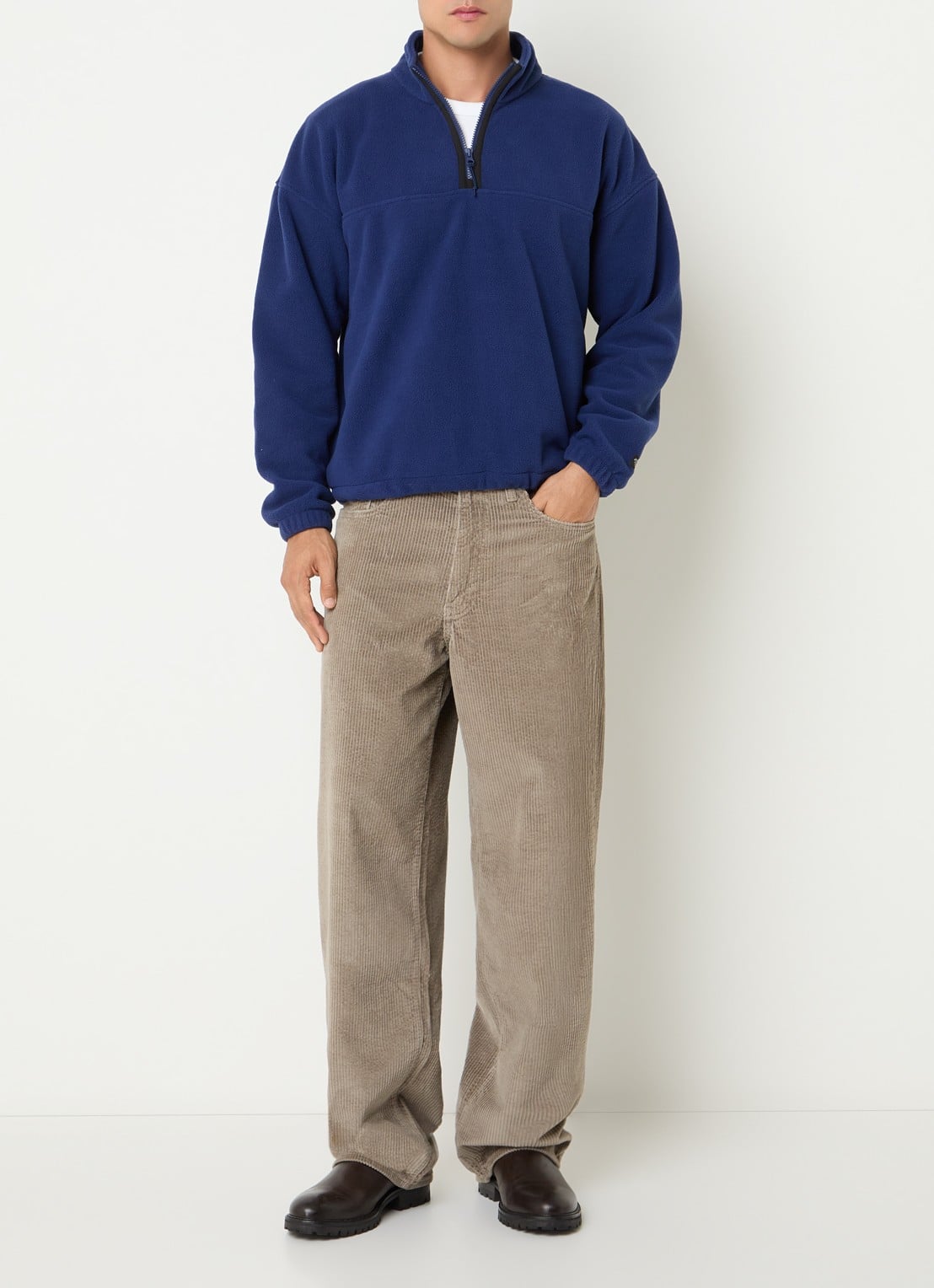 Levi's Sweater met halve rits - voorkant 4 royalblauw