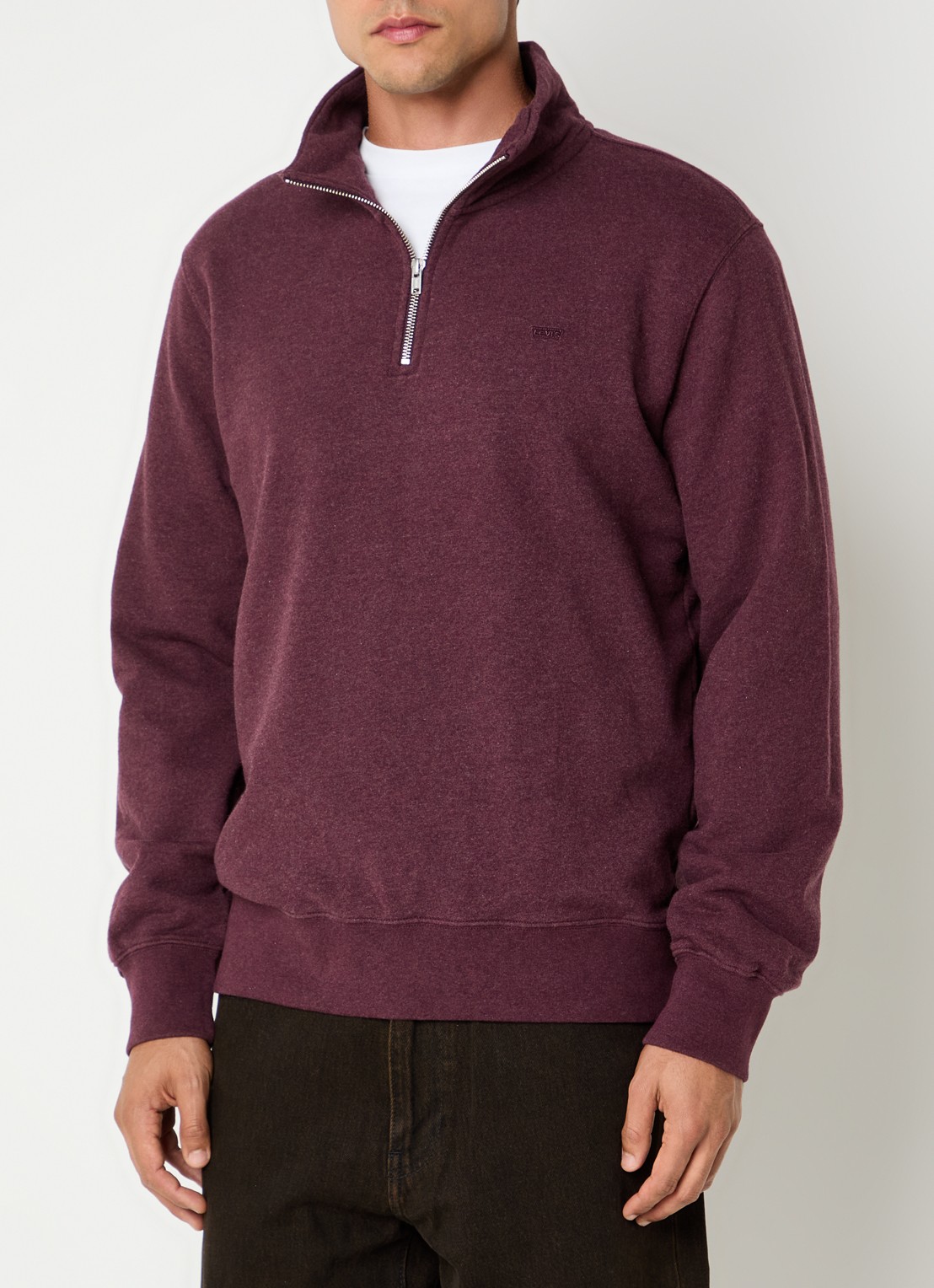 Levi's Sweater met halve rits - detail 2 aubergine