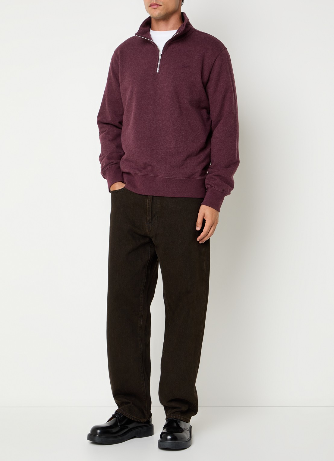 Levi's Sweater met halve rits - voorkant 4 aubergine