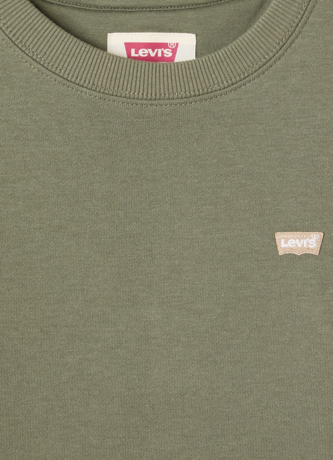 Levi's Sweater met logo - detail olijfgroen