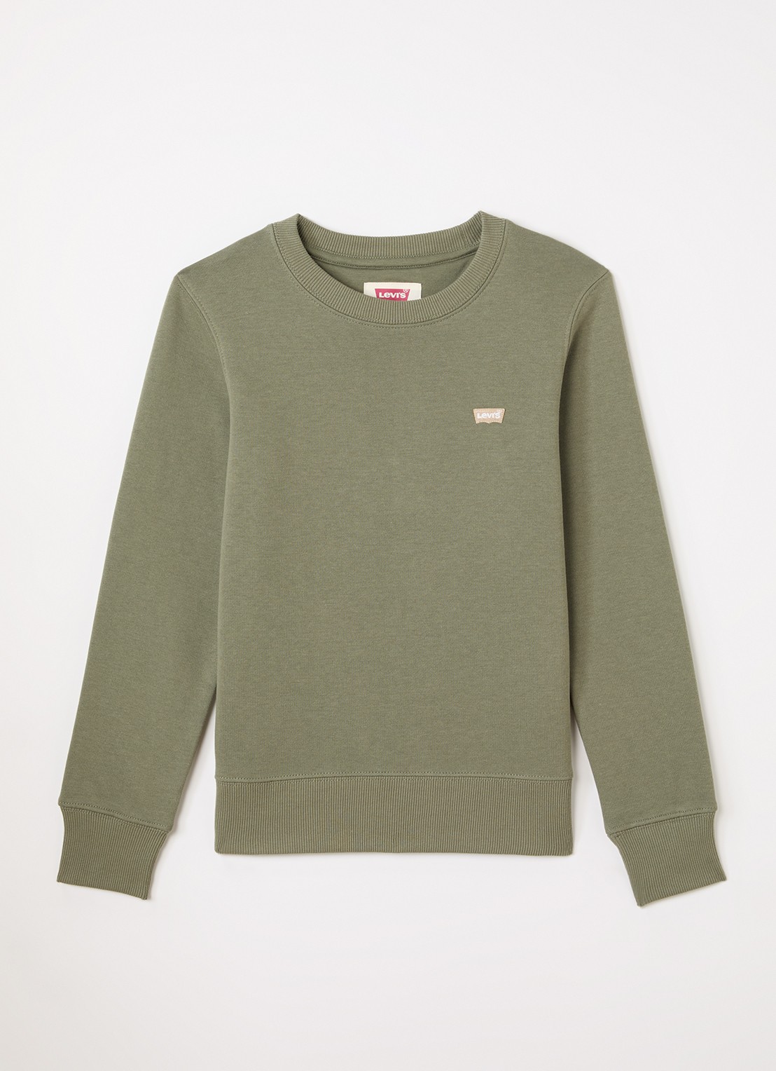 Levi's Sweater met logo - voorkant 2 olijfgroen