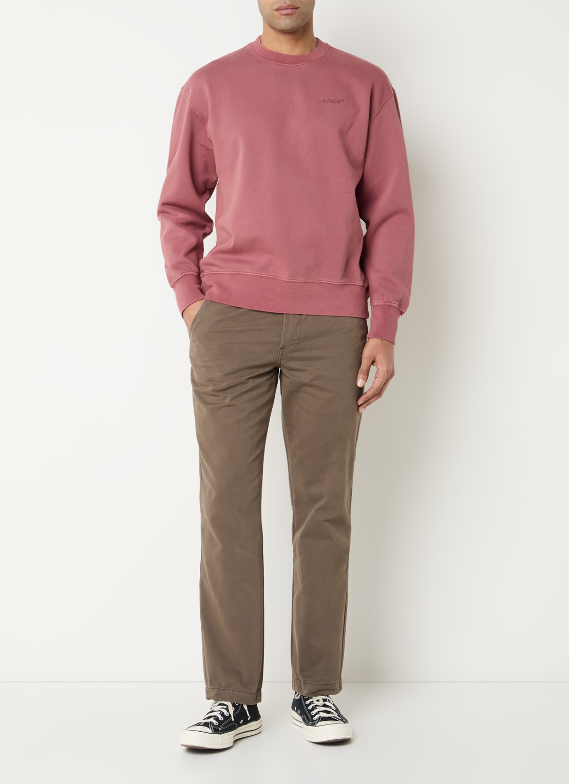 Levi's Sweater met logo - voorkant 2 steenrood