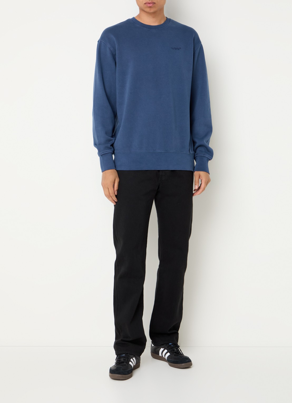 Levi's Sweater met logoborduring - voorkant 3 indigo