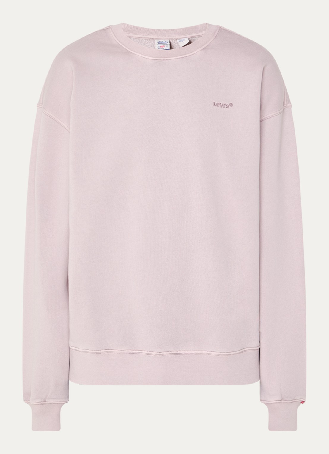 Levi's Sweater met logoborduring - voorkant 2 lichtroze