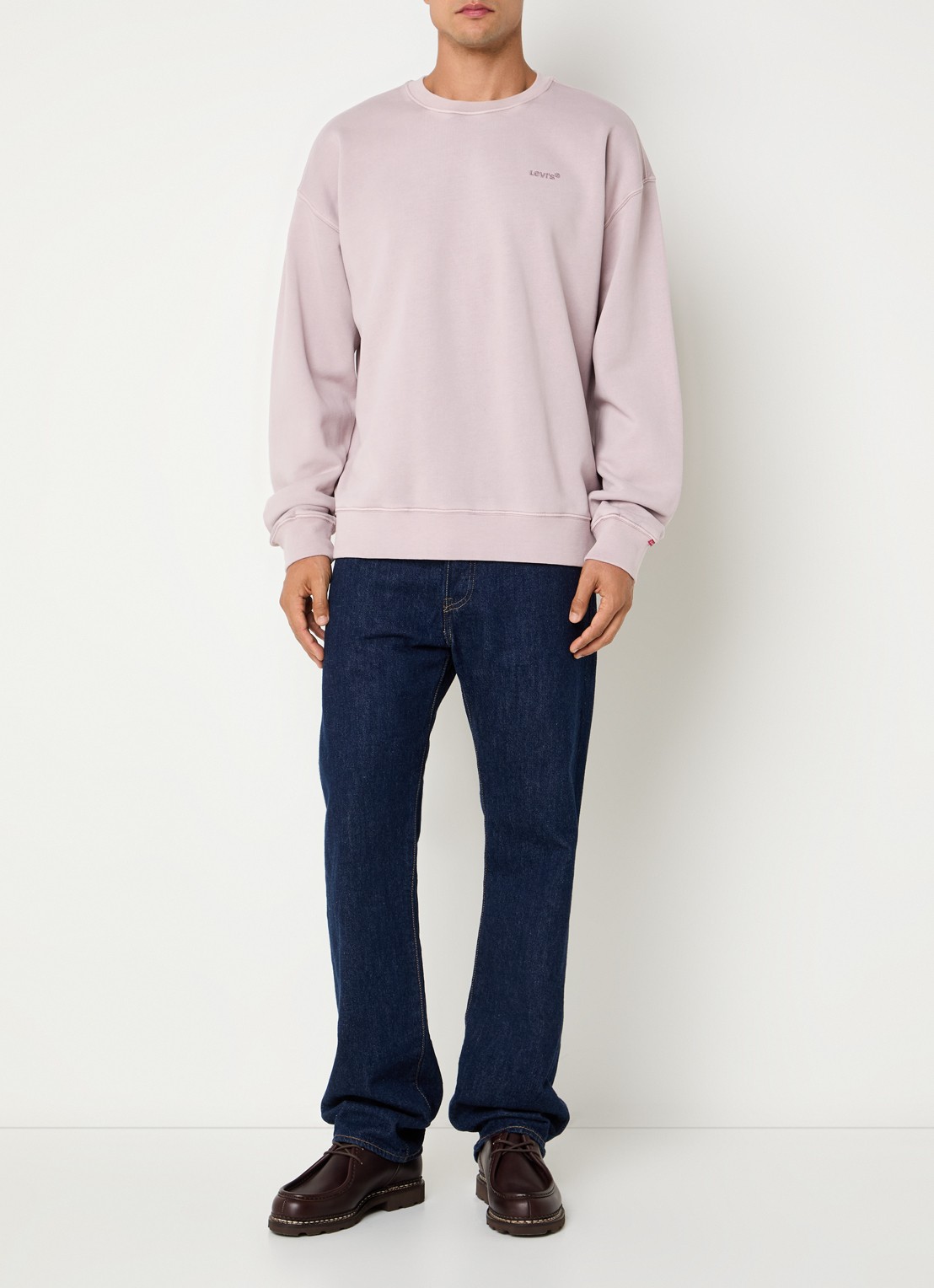 Levi's Sweater met logoborduring - voorkant 3 lichtroze