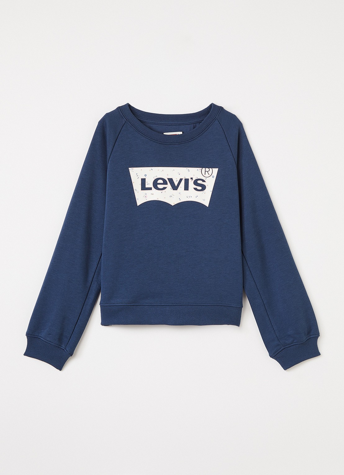Levi's Sweater met logoprint - voorkant indigo