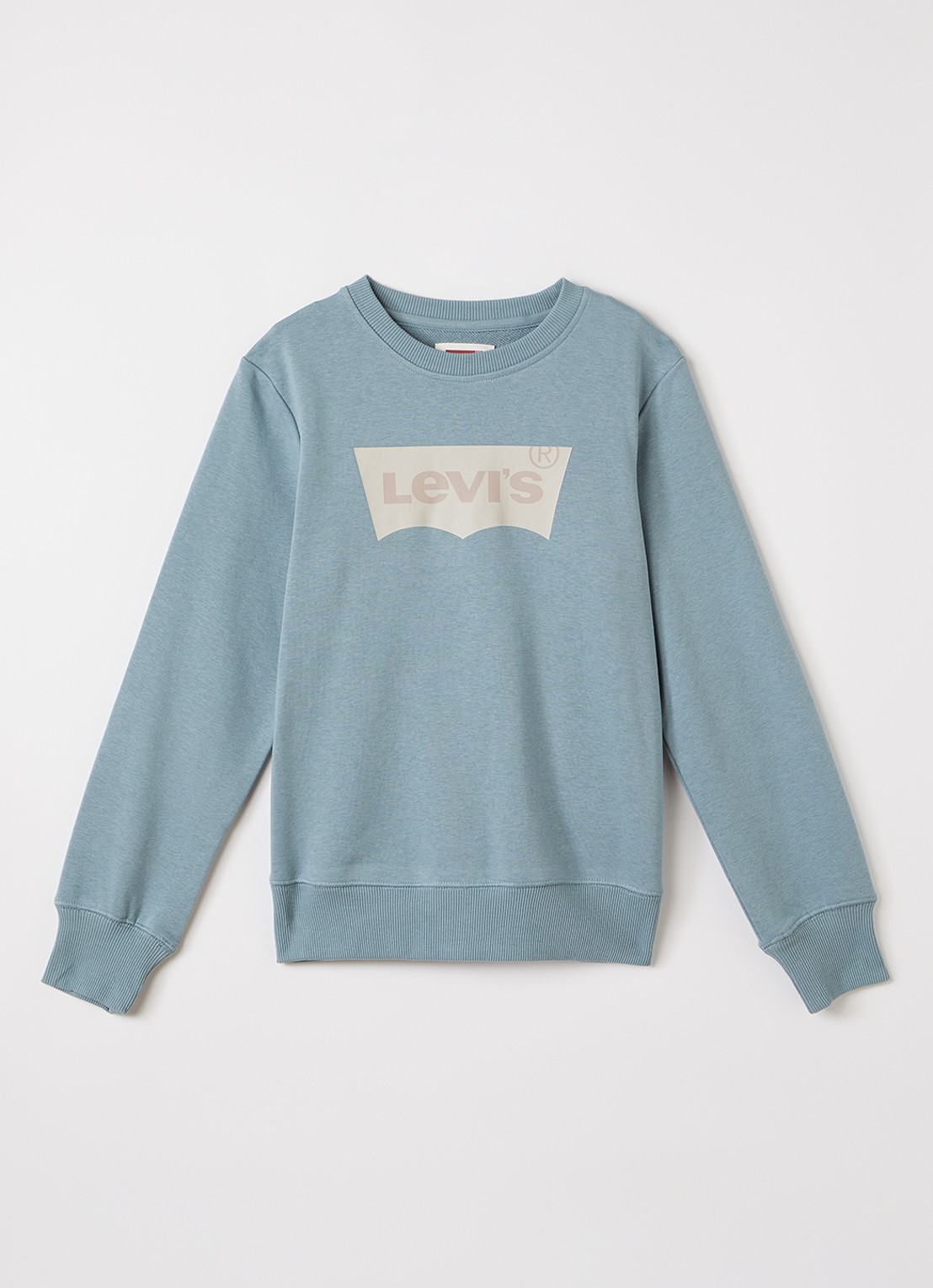 Levi's Sweater met logoprint - voorkant 2 lichtblauw