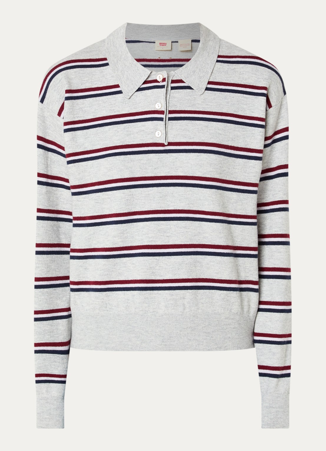Levi's Sweater met polokraag - voorkant 2 lichtgrijs