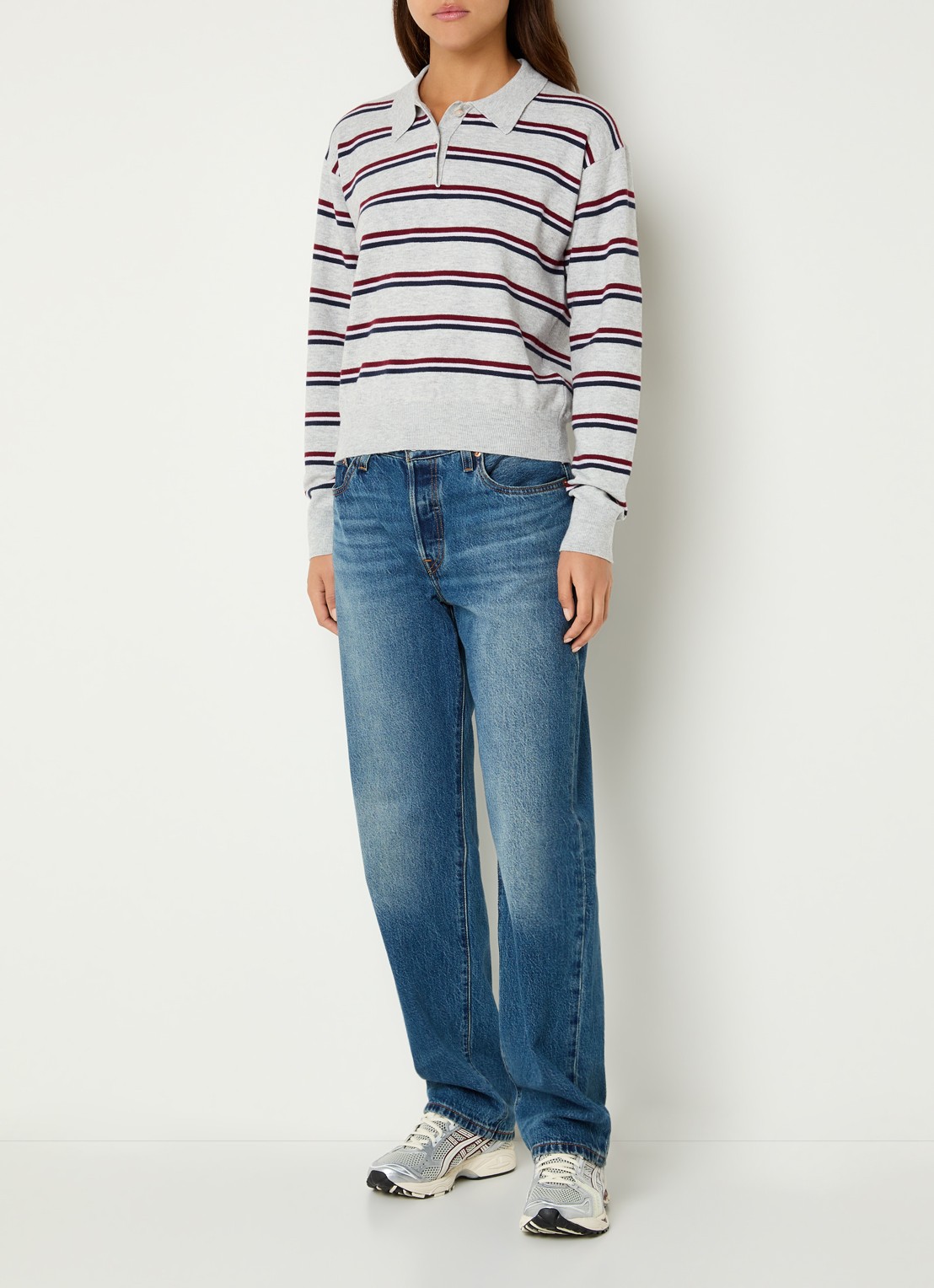 Levi's Sweater met polokraag - voorkant 3 lichtgrijs