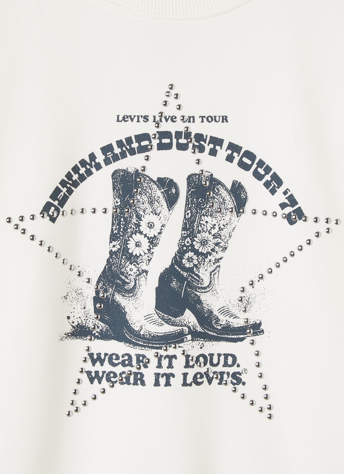 Levi's Sweater met print - detail gebroken wit