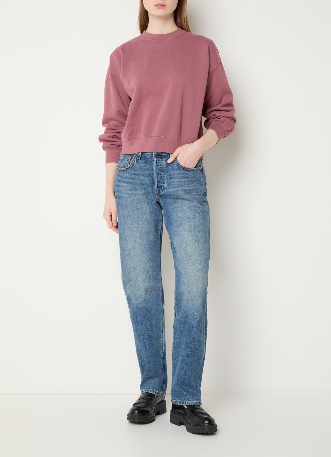 Levi's Sweater met ronde hals - voorkant 4 steenrood
