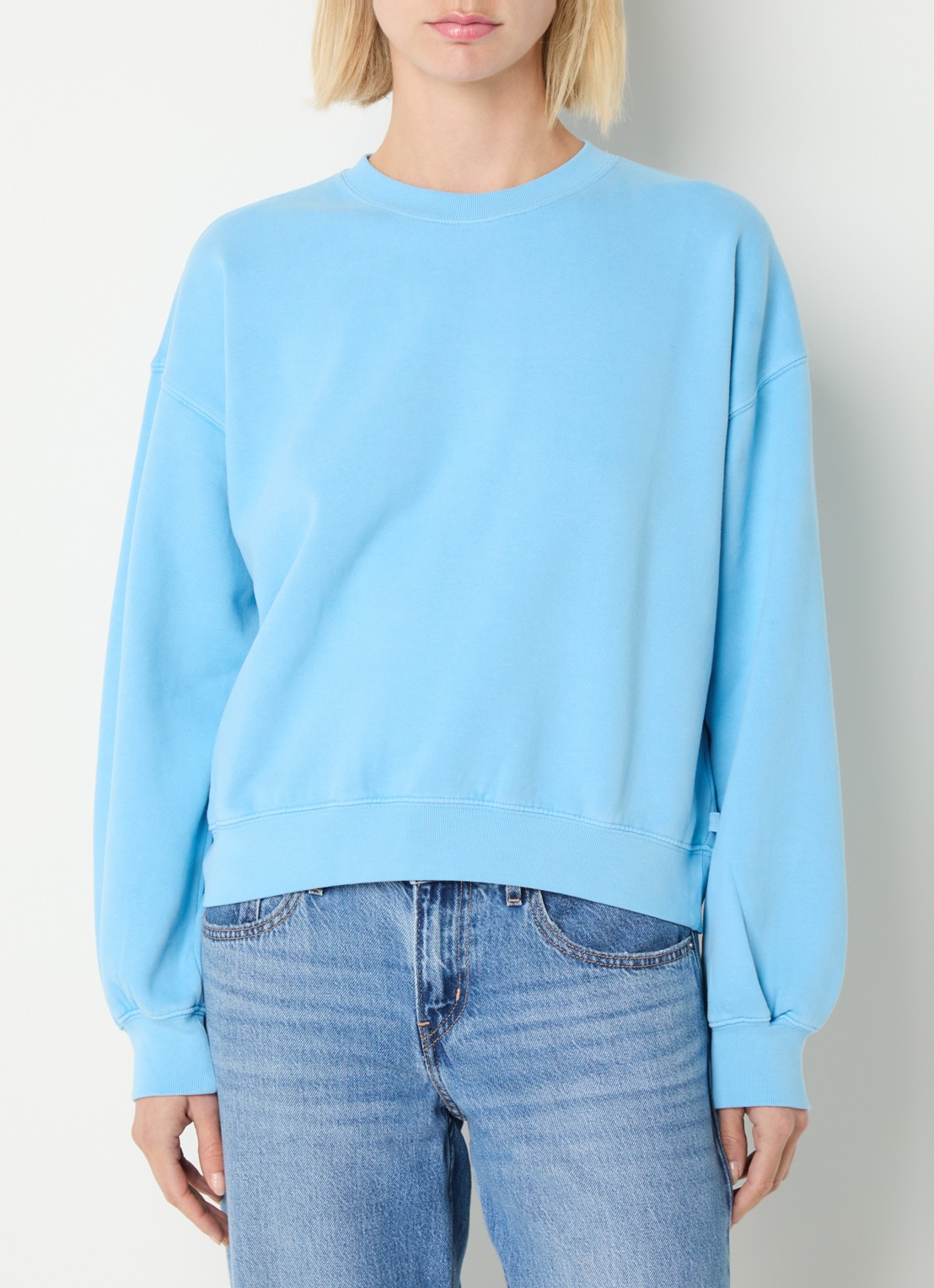 Levi's Sweater met ronde hals - detail lichtblauw