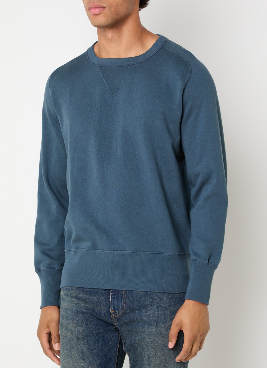 Levi's Sweater met ronde hals - detail 2 staalblauw