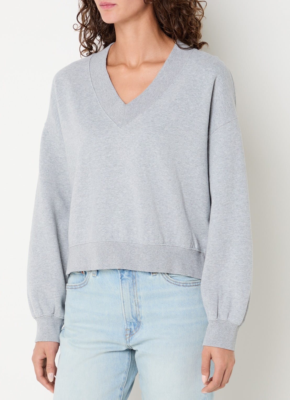 Levi's Sweater met V-hals - detail grijsmele