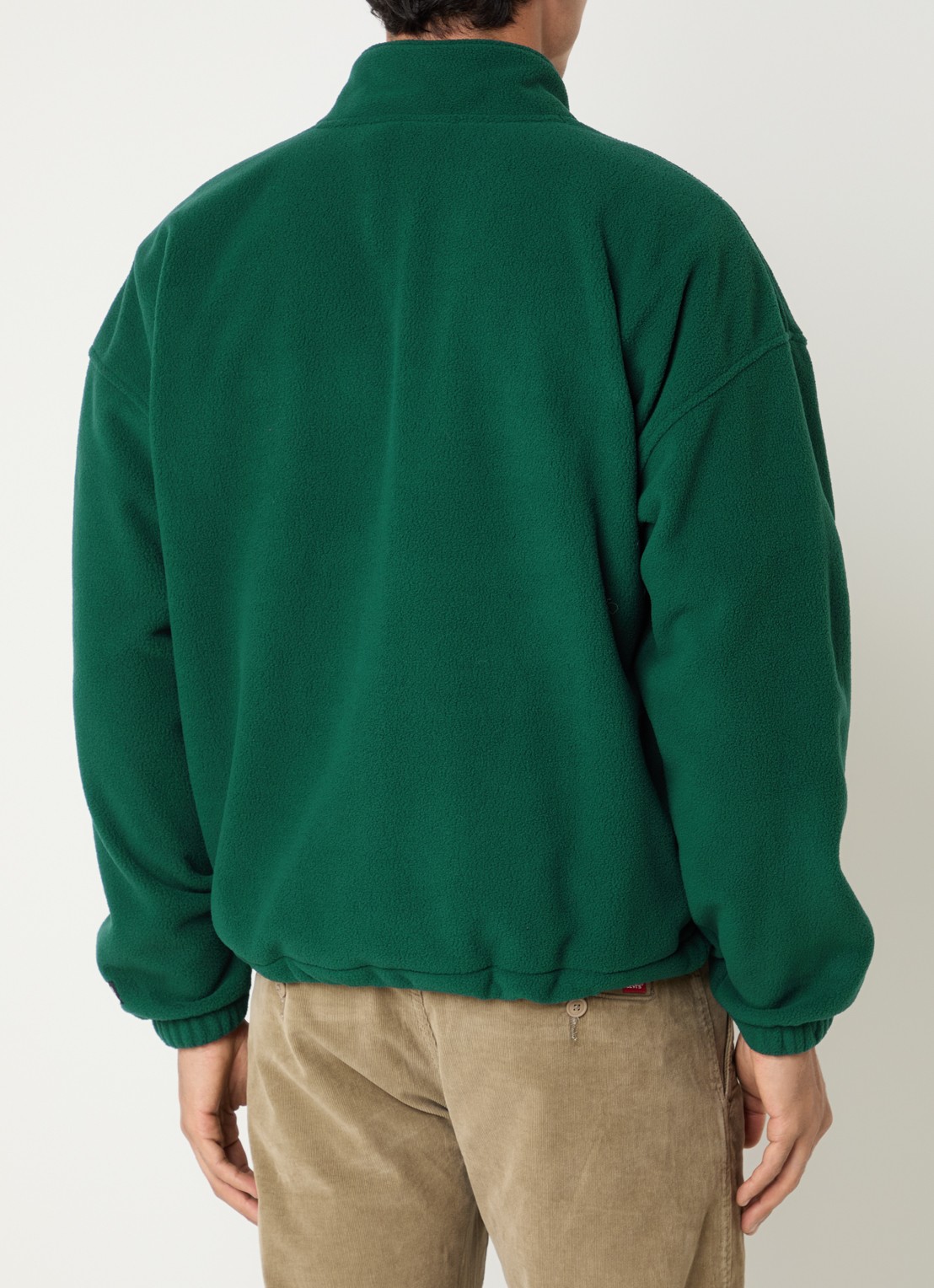 Levi's Sweater van teddy met halve rits - achterkant donkergroen