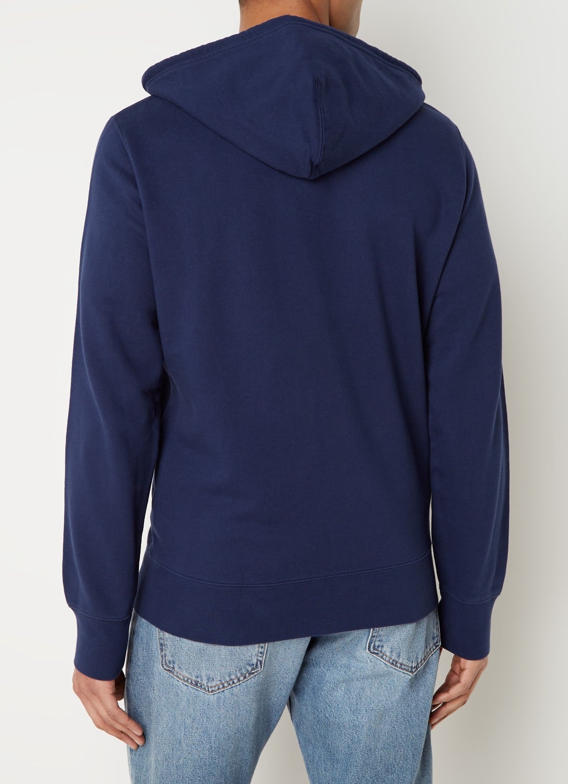 Levi's Sweatvest met capuchon en logoborduring - achterkant blauw