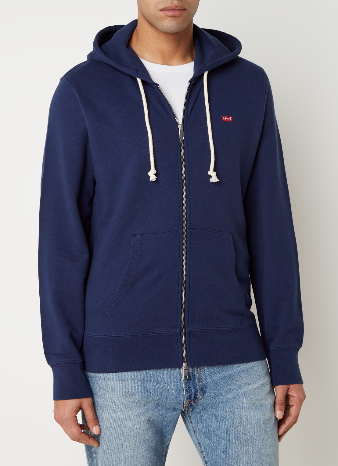 Levi's Sweatvest met capuchon en logoborduring - detail 4 blauw
