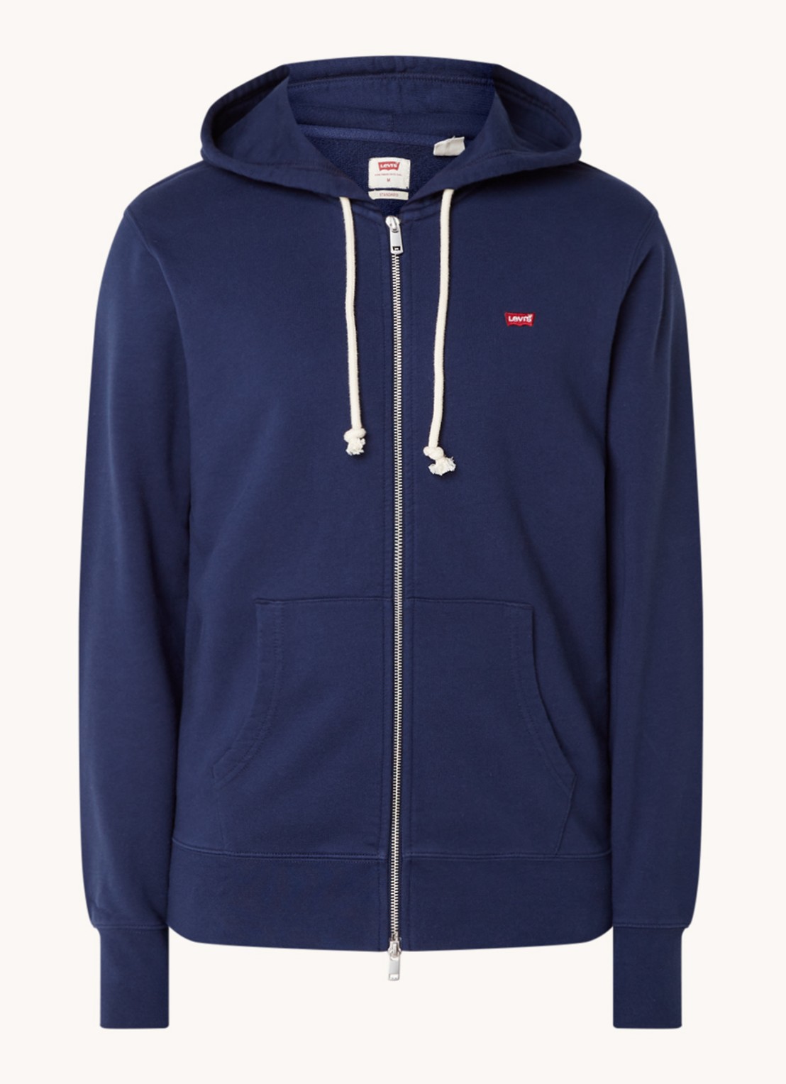 Levi's Sweatvest met capuchon en logoborduring - voorkant 2 blauw